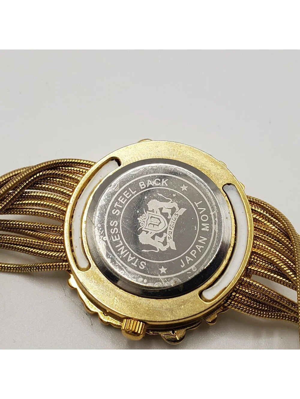 Varsale Rhinestone Gold Tone Flower Womens Watch 30mm New Battery